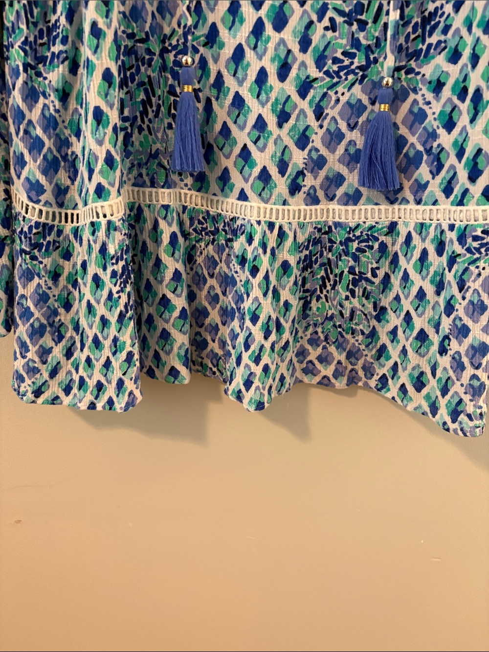 Lilly Pulitzer Blue & Teal Printed Tunic Top - Picture 6 of 12